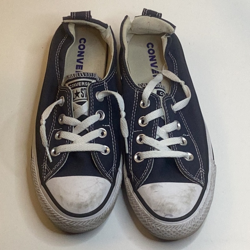 Converse  Shoreline Slip on Sneakers size 7 Distressed Streetwear Navy and white